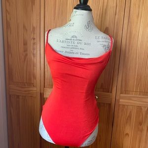 Free people cowl neck red bodysuit